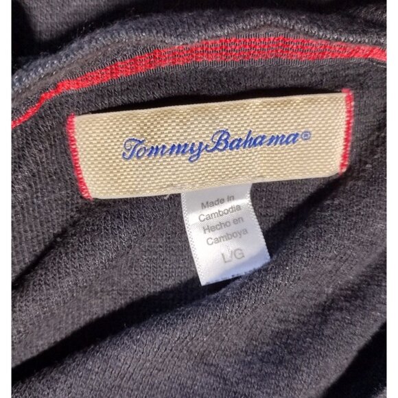 Tommy Bahama Men's Lightwieght Crew Neck Sweater, Large, Grey-Black - Picture 7 of 7